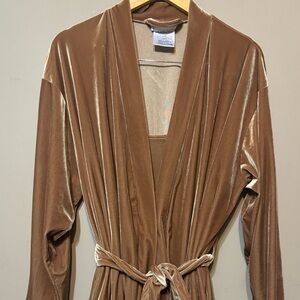 HIDDEN FANTASIES Vintage Velour Robe & Nightgown Set